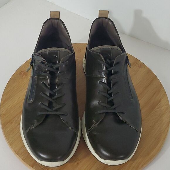 Ecco Men's ST.1 Leather Sneaker Dark Green Size US 8 EU 42 - Picture 3 of 12